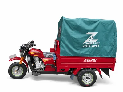 ZELMO هيكل شحن مغطى أحمر منظر جانبي